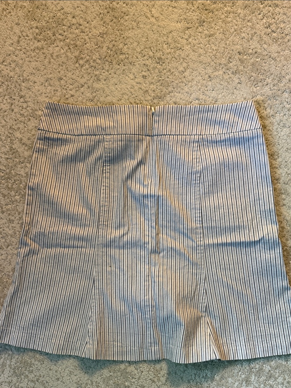 White House Black Market Blue & White Striped Pencil Skirt